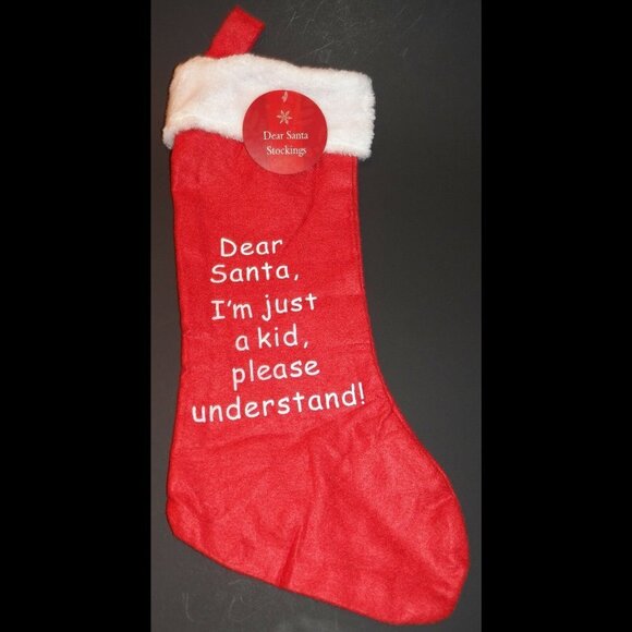 NWT 3 Dear Santa Red Felt Christmas Stocking Lot Novelty Joke Gift Changed - Picture 5 of 8